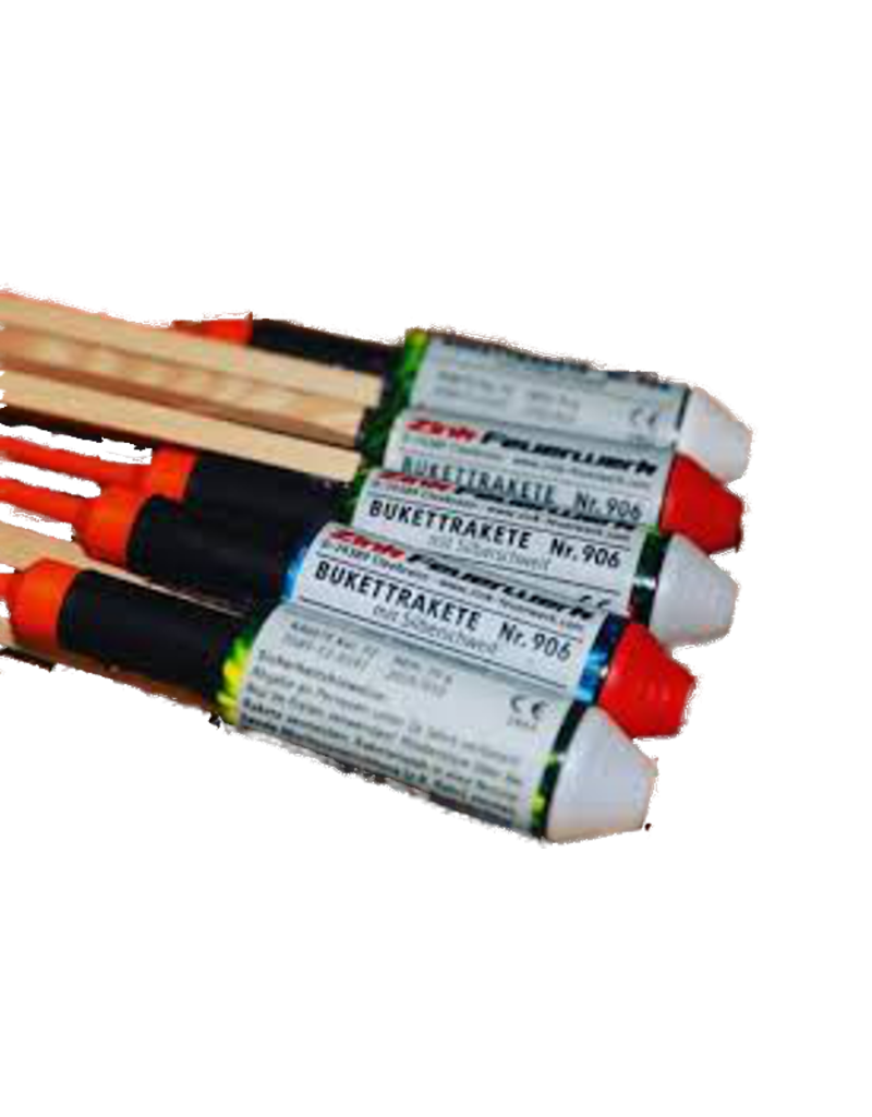 Zink Feuerwerk Zink 906 Premium Rakete Rote und Weiße Blinker mit Silberschweif