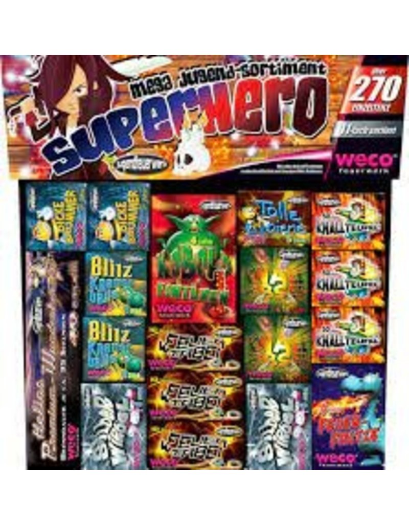 Weco Feuerwerk Super Hero MEGA Jugend-Sortiment 11-tlg.