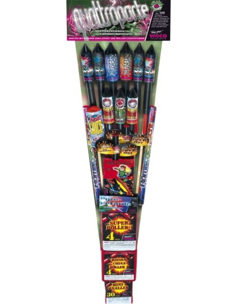 Weco Feuerwerk Quattroporte, 120 tlg. Familiensortiment mit 9 Raketen
