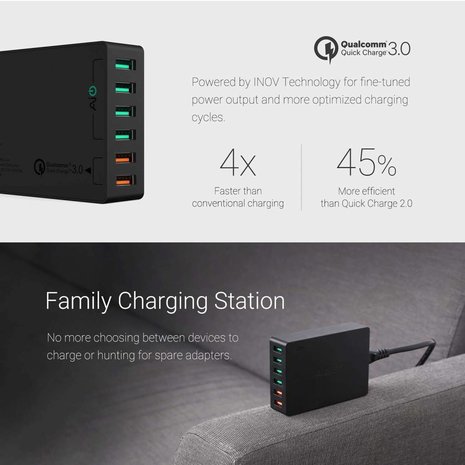 Aukey Aukey PA-T11 6-poort USB Multi Lader
