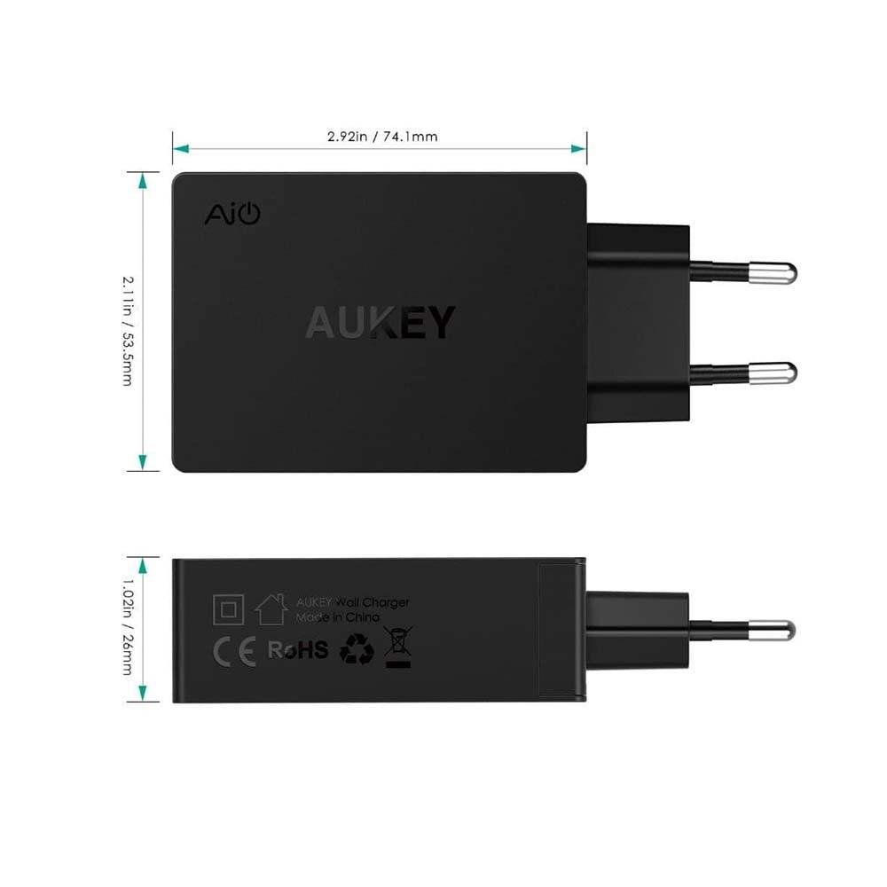 Aukey Aukey PA-Y4 3-poort USB-C Lader Aukey Aukey PA-Y4 3-poort USB-C Lader