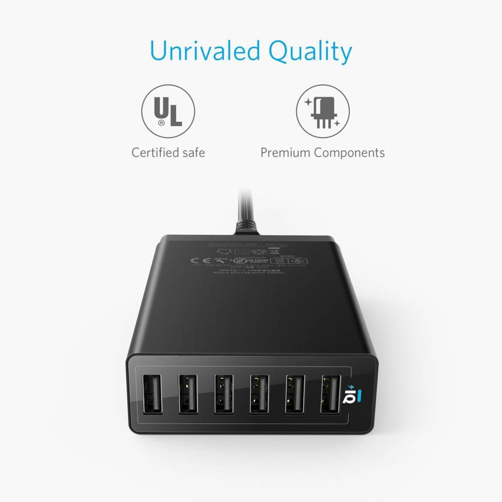 Anker Anker PowerPort 6-Poort USB Multi Lader Anker Anker PowerPort 6-Poort USB Multi Lader
