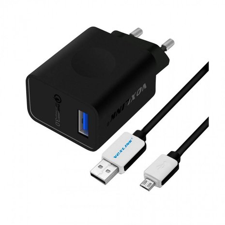 Qualcomm Quick Charge 3.0 USB Lader - Zwart