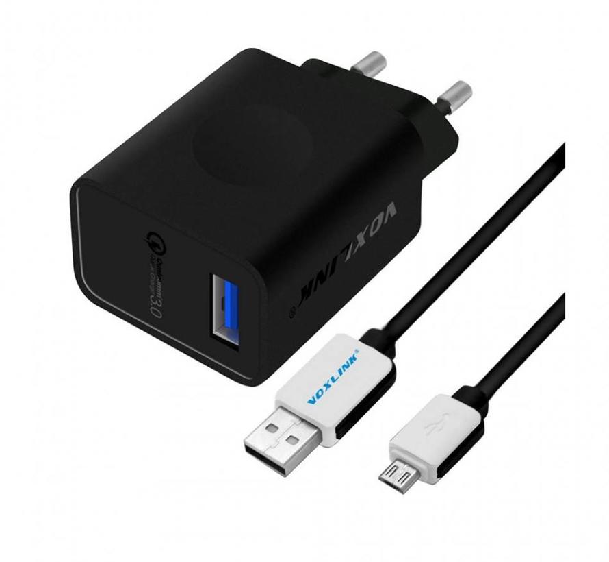 Quick Charge 3.0 USB Lader Zwart Externe Batterij