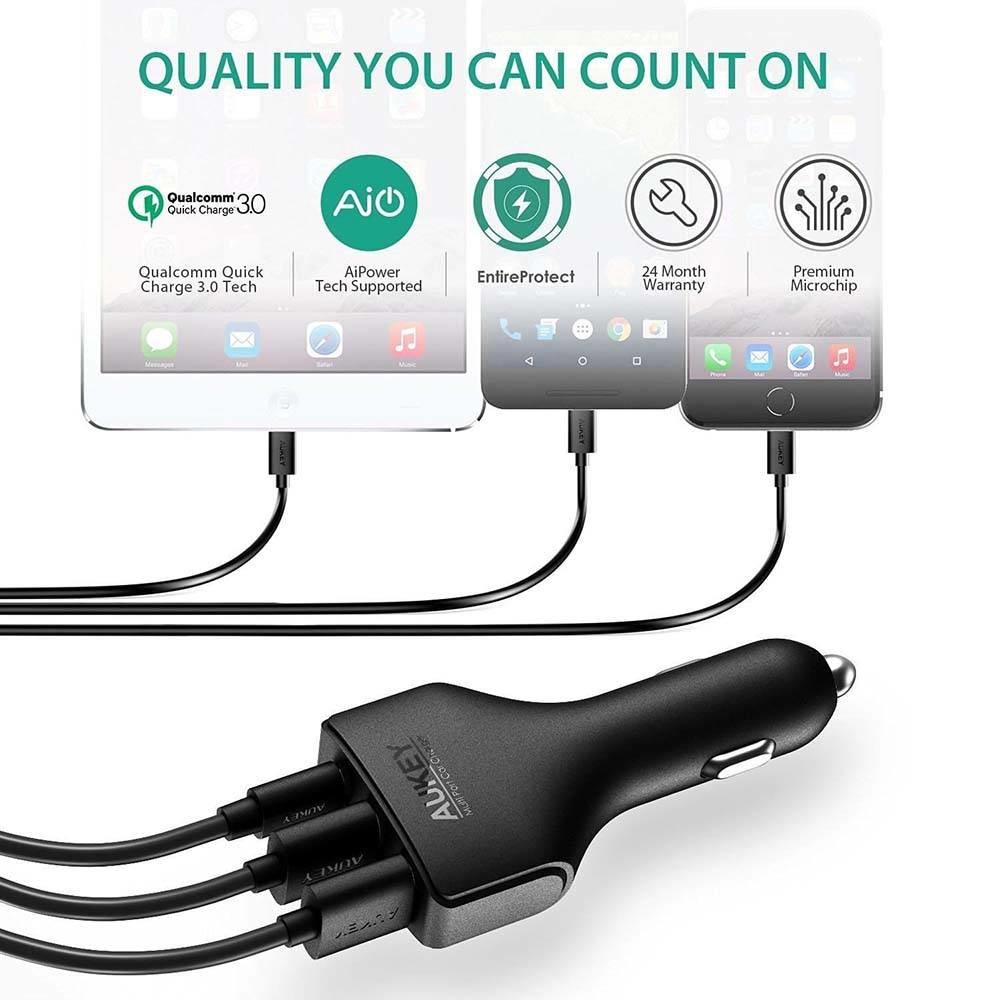 Aukey Aukey CC-Y3 USB-C Autolader Aukey Aukey CC-Y3 USB-C Autolader