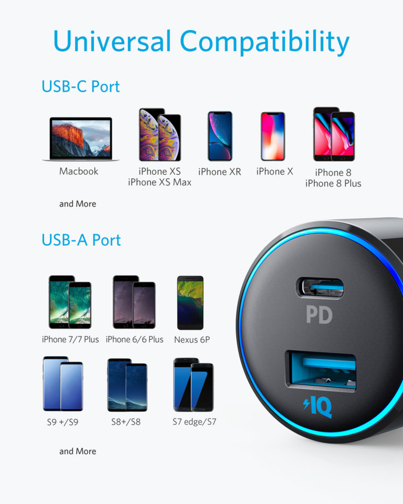 Anker Anker Powerdrive USB-C PD autolader Anker Anker Powerdrive USB-C PD autolader