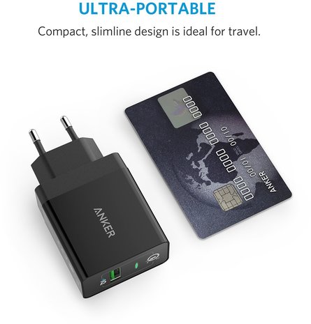 Anker Anker PowerPort  Adapter Quick Charge 3.0 Zwart