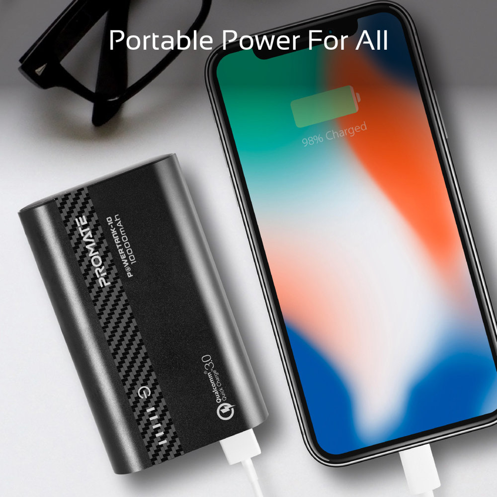Promate Promate Powertank-10 10.000 mAh USB-C PD Zwart Promate Promate Powertank-10 10.000 mAh USB-C PD Zwart