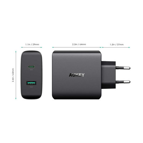 Aukey Aukey PA-Y10 56.5W USB-C PD lader Aukey Aukey PA-Y10 56.5W USB-C PD lader