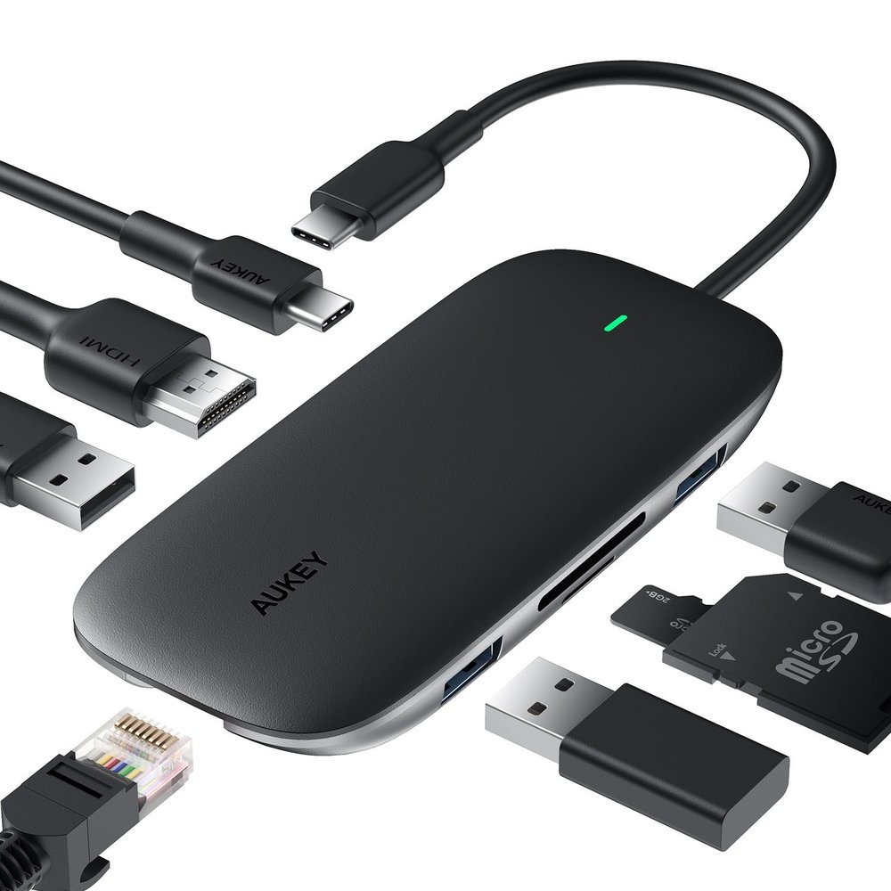 Aukey Aukey Unity Series 8-in-1 USB C Hub with Ethernet port - CBC71 Aukey Aukey Unity Series 8-in-1 USB C Hub with Ethernet port - CBC71