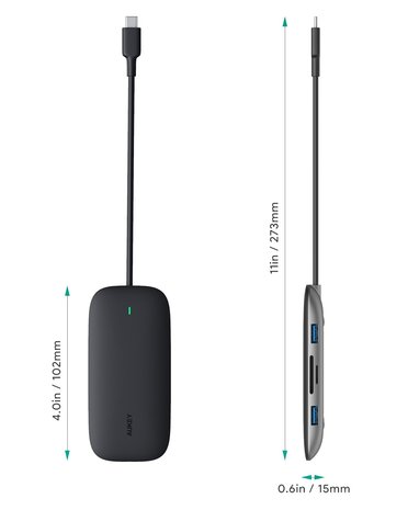 Aukey Aukey Unity Series 8-in-1 USB C Hub with Ethernet port - CBC71 Aukey Aukey Unity Series 8-in-1 USB C Hub with Ethernet port - CBC71