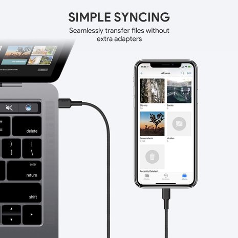 Aukey Aukey CB-CL1 USB-C naar Lightning MFi 1.2m