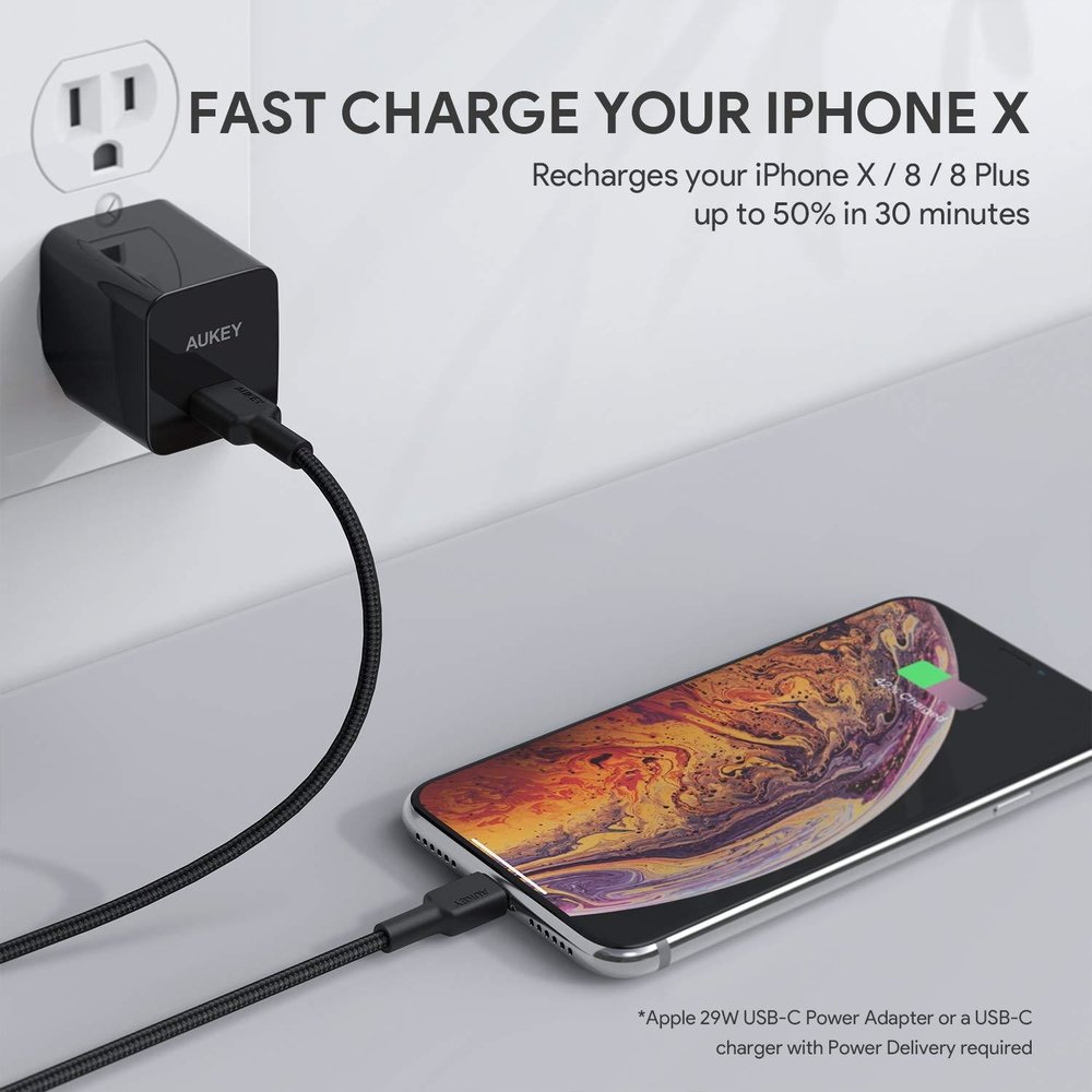 Aukey Aukey CB-CL1 USB-C naar Lightning MFi 1.2m