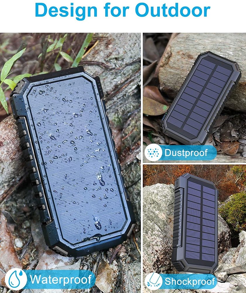 Riapow Riapow Solar Outdoor Powerbank 26.800mAh Riapow Riapow Solar Outdoor Powerbank 26.800mAh