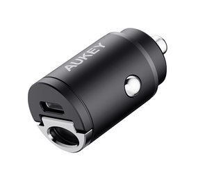 Aukey Aukey USB-C PD Autolader 20W Zwart Aukey Aukey USB-C PD Autolader 20W Zwart