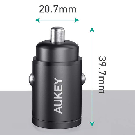 Aukey Aukey CC-A2 USB-C PD Autolader 20W Zwart
