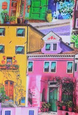 Colourful Houses extra brede decoratiestof
