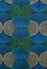 Bakary Blue/Vert Dekostoff Jacquard gewebt
