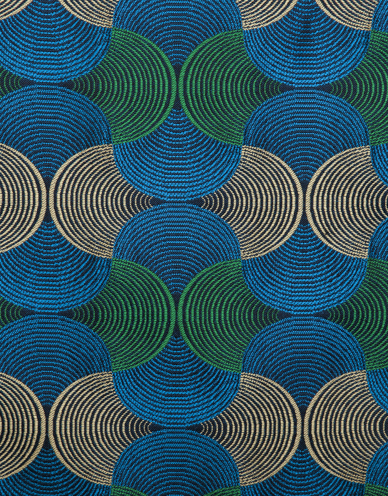 Bakary Blue/Vert Dekostoff Jacquard gewebt