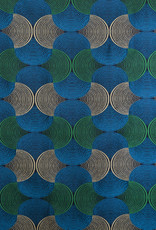 Bakary Blue/Vert Dekostoff Jacquard gewebt