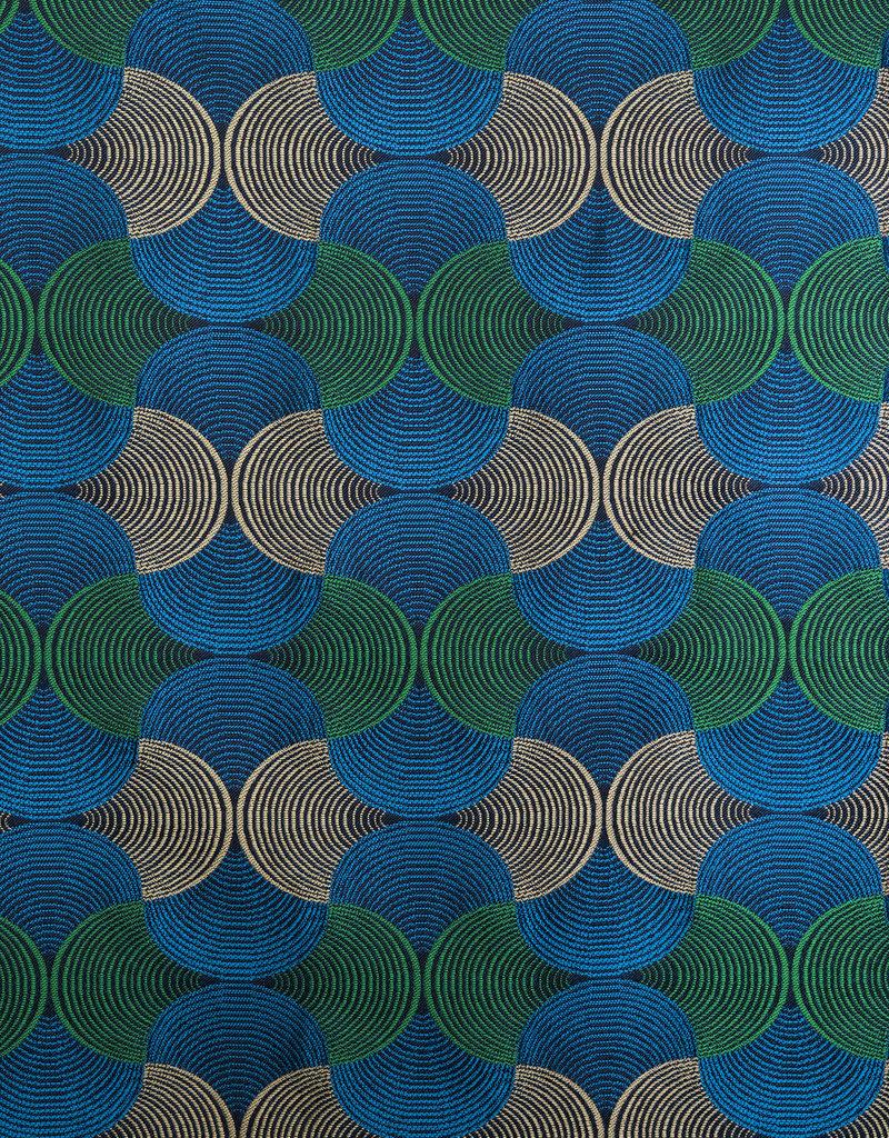 Bakary Blue/Vert Dekostoff Jacquard gewebt