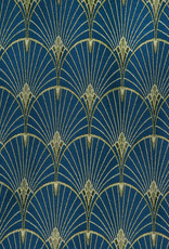 Jazz Decoratiestof blauw/goud