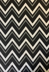 Zig Zag Jacquardstof Zwart & Wit