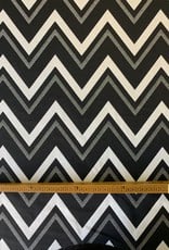 Zig Zag Jacquardstof Zwart & Wit