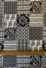 Paisley Patchwork Jacquardstoff  Schwarz & Weiß