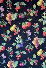 Äpfel & Birnen Schwarzer Dekostoff Baumwolle