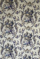 Blaues Toile de Jouy dekostoff in 100% Leinen