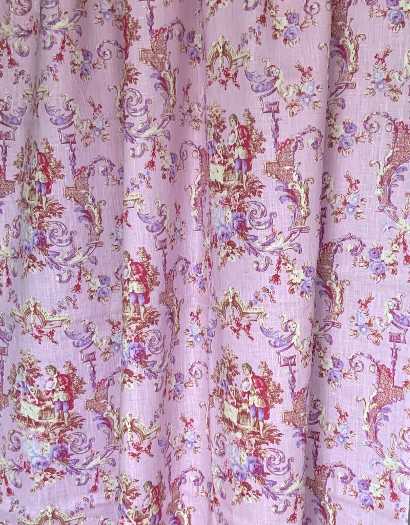 Blaues Toile de Jouy dekostoff in 100% Leinen Decostoff