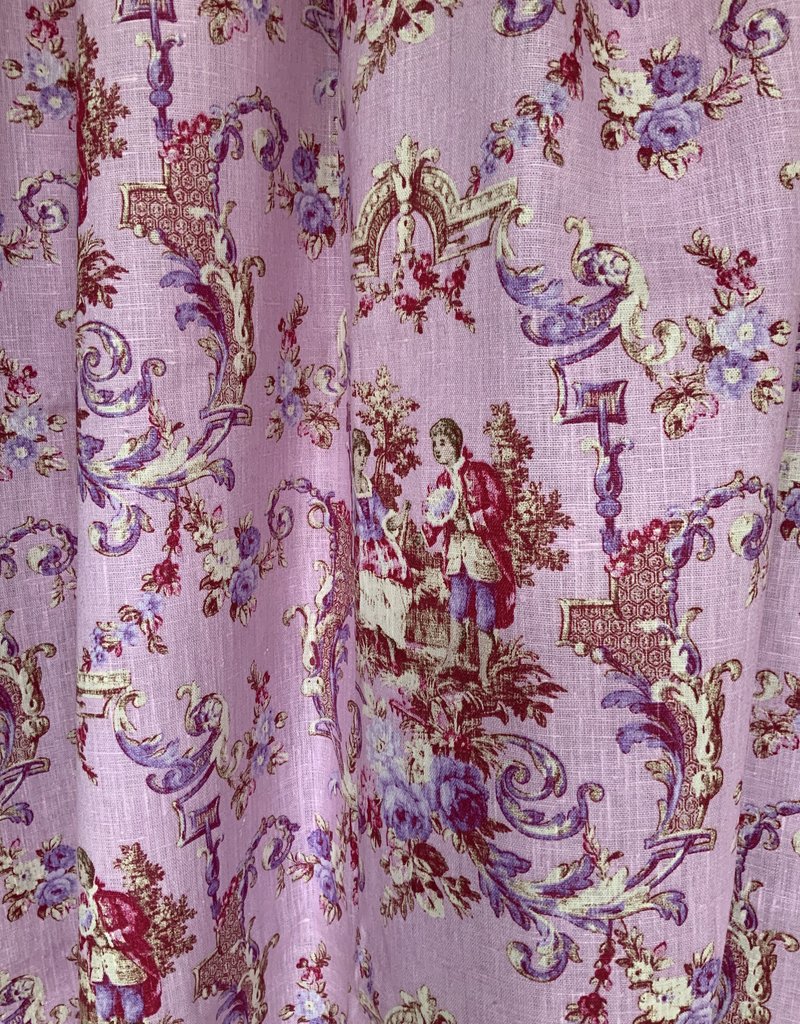 Blaues Toile de Jouy dekostoff in 100% Leinen Decostoff