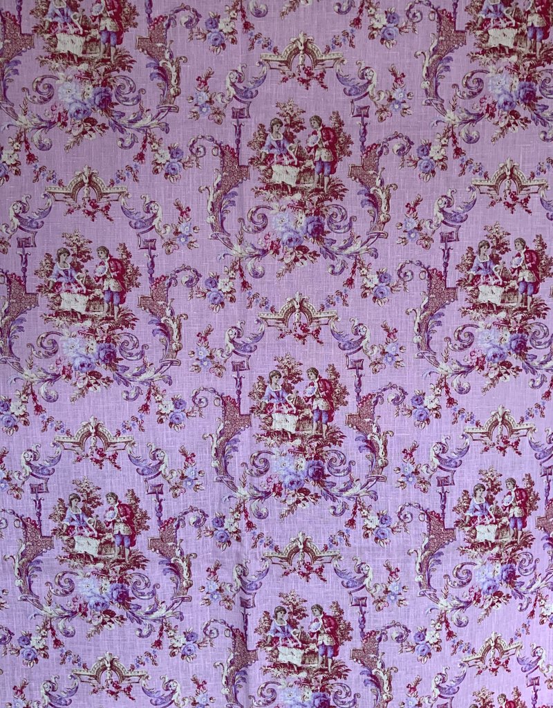 Blaues Toile de Jouy dekostoff in 100% Leinen Decostoff