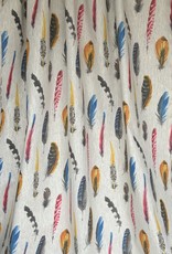 Bont gekleurde veren op 100% linnen