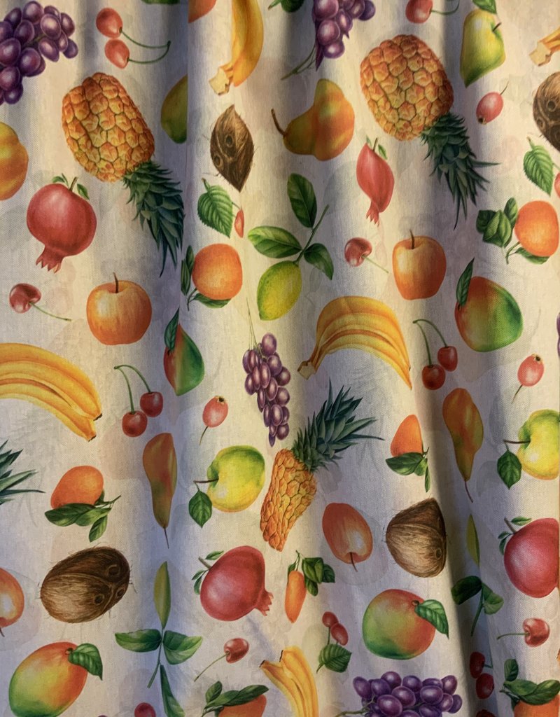 Tutti frutti deco stof Linnenlook