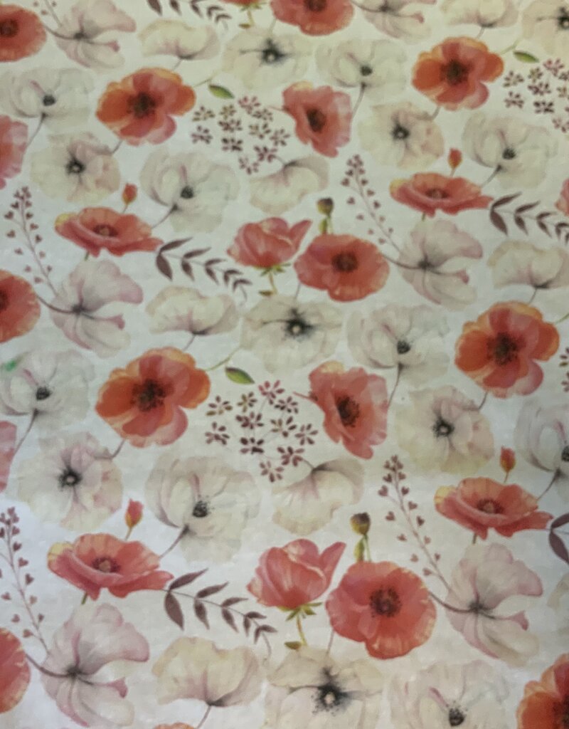 Waxdoek 120 papaver