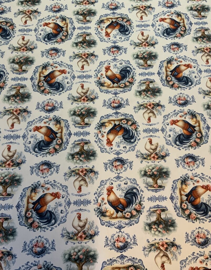 Haan en Kip in Delfts blauw