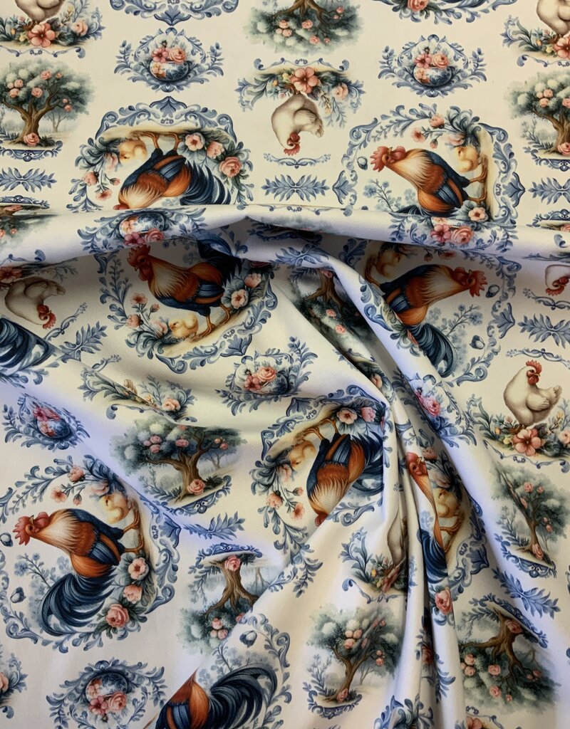 Haan en Kip in Delfts blauw