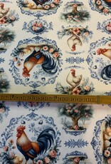 Hahn und Henne in Delftser Blau