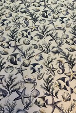 Zee leven in blauw-wit