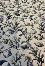 Zee leven in blauw-wit