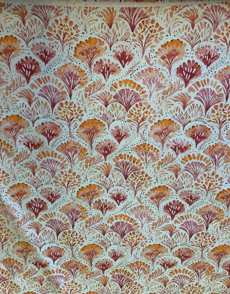 Ethnische Palmenblüten in auffälligen Rosa und Orangetönen