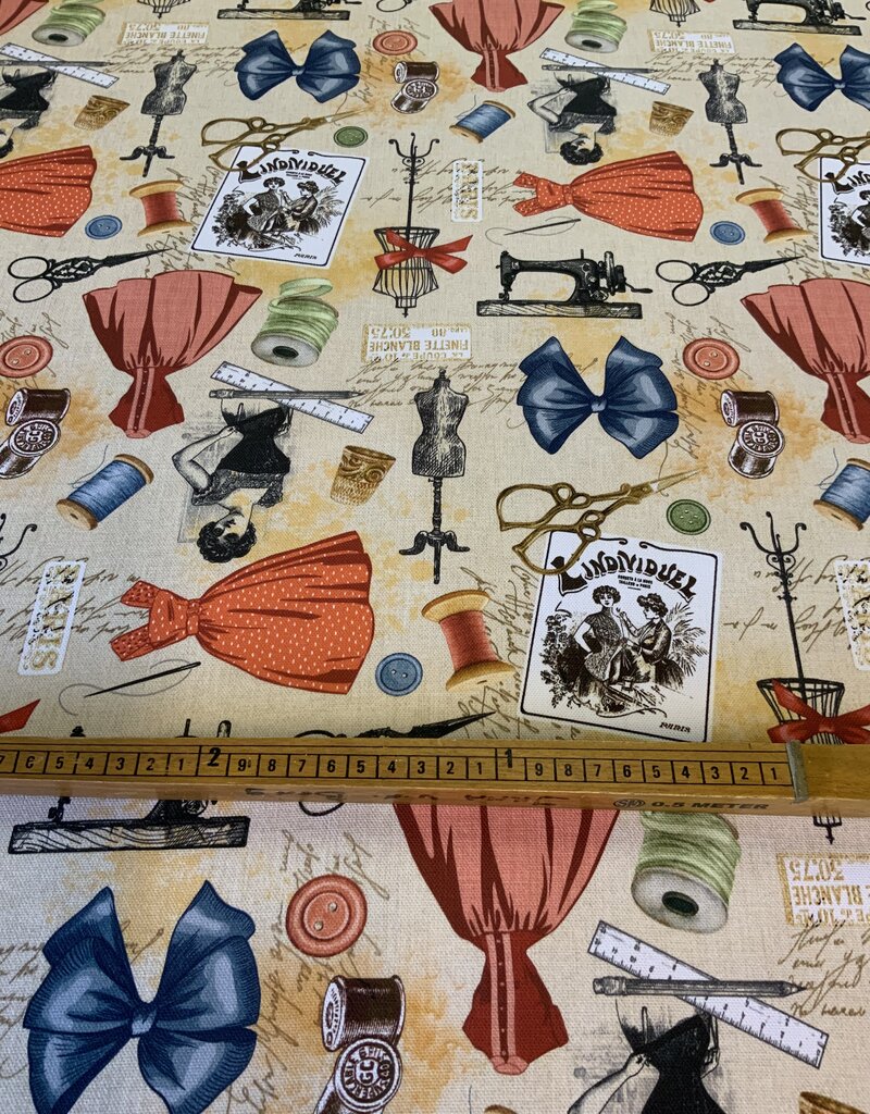 Fournituren- en naaimachineprint