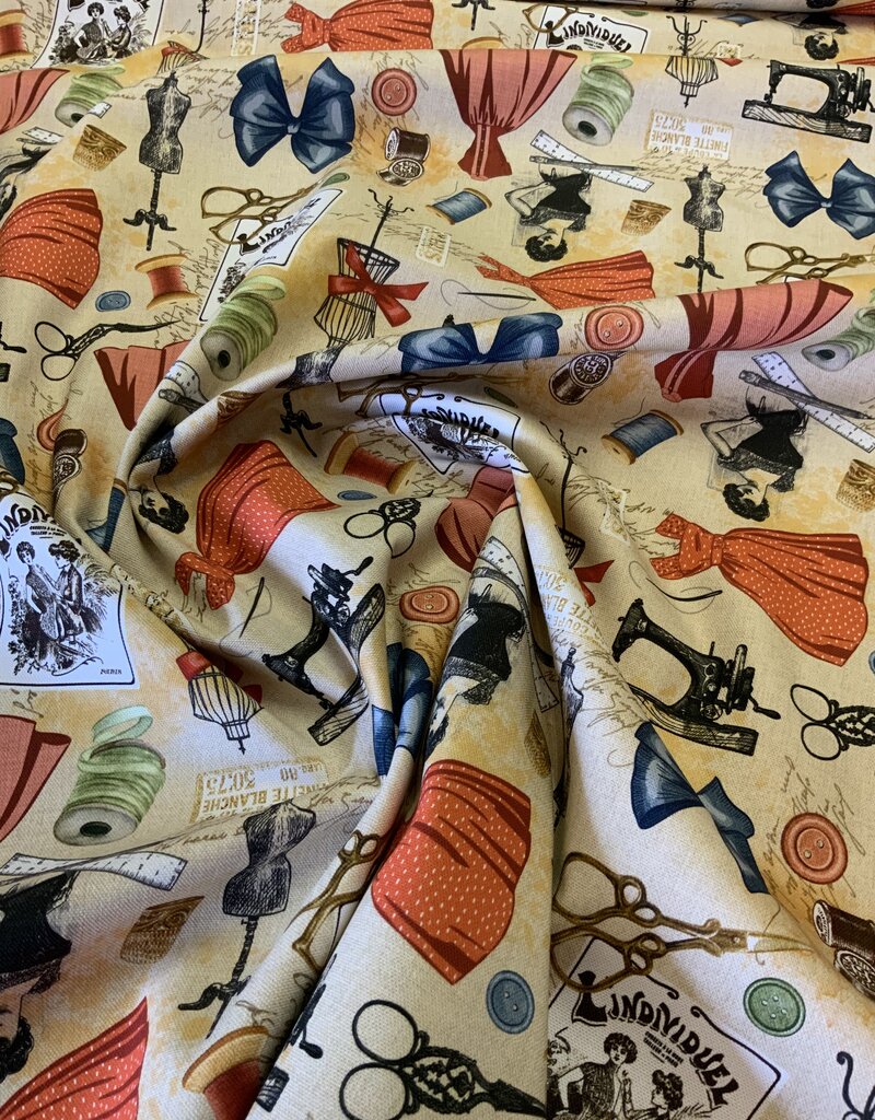 Fournituren- en naaimachineprint