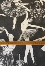 Ballerina in een zwart-witte balletvoorstelling