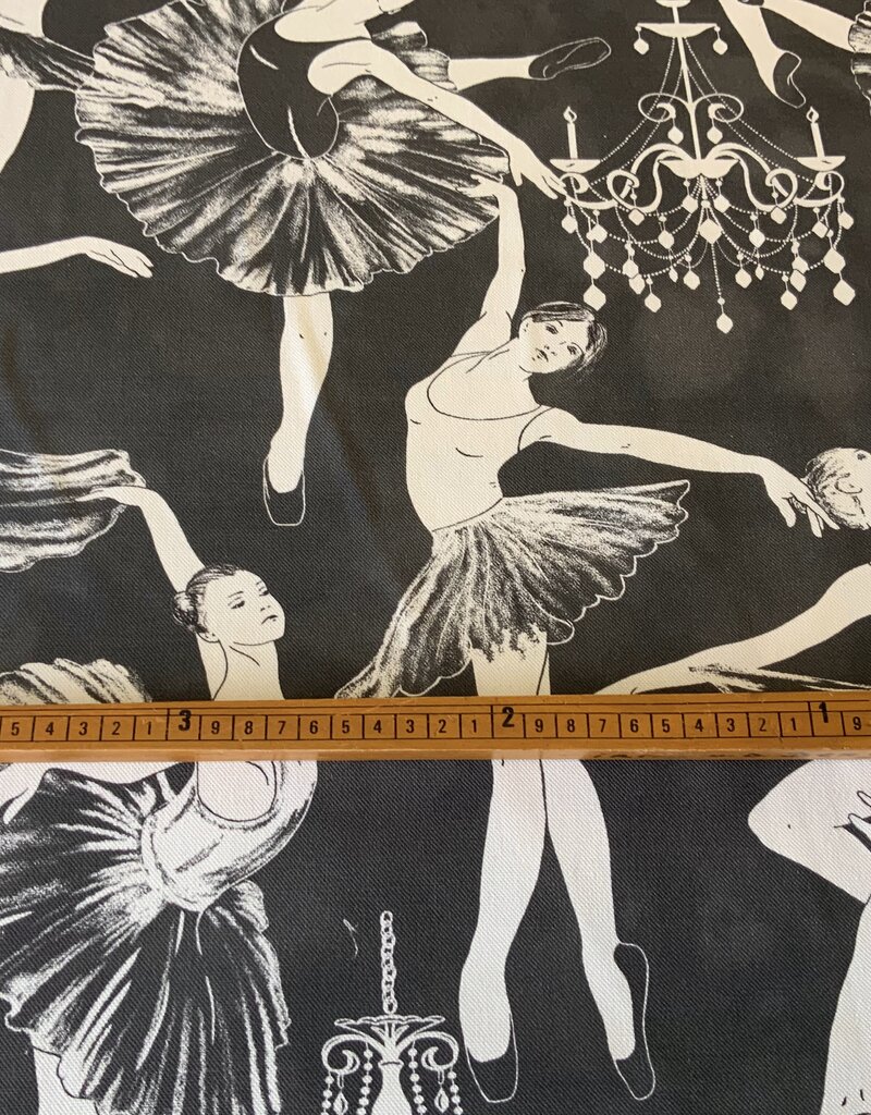 Ballerina in einer Schwarz-Weiss-Ballettvorstellung