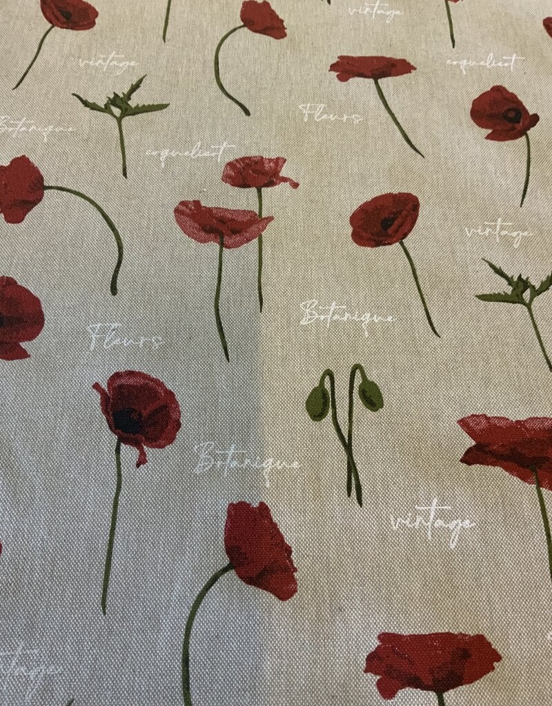 Mohnblumen auf Leinenoptiek