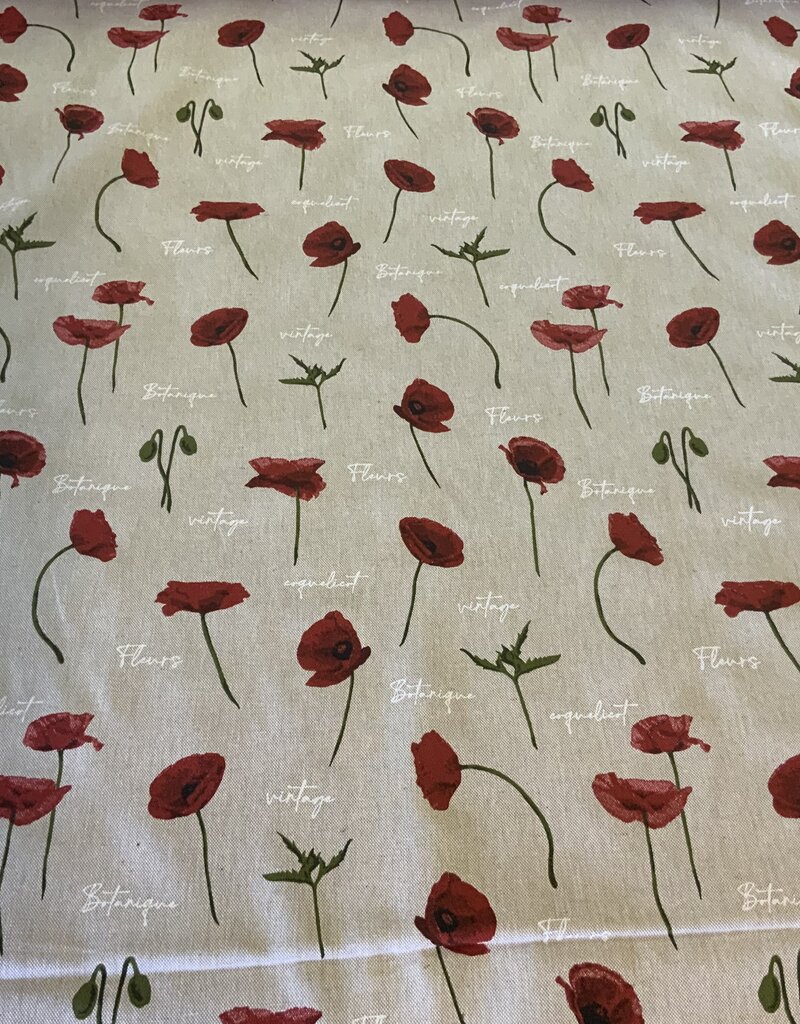 Mohnblumen auf Leinenoptiek