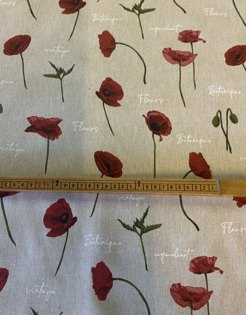 Klaprozen op Linnenlook ondergrond